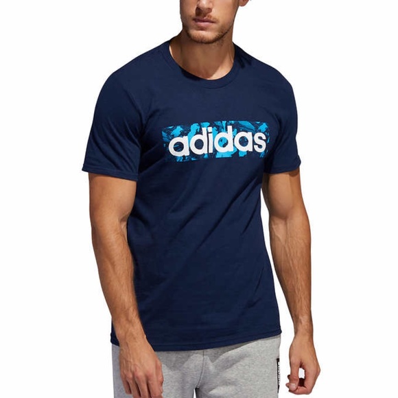 Adidas Men's Graphic T-Shirt Tee - Blue - Picture 5 of 8